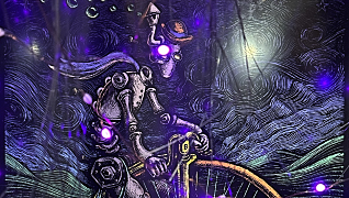 A picture of a penumbral moonrise over Hollywood Beach Florida during the blue hour.